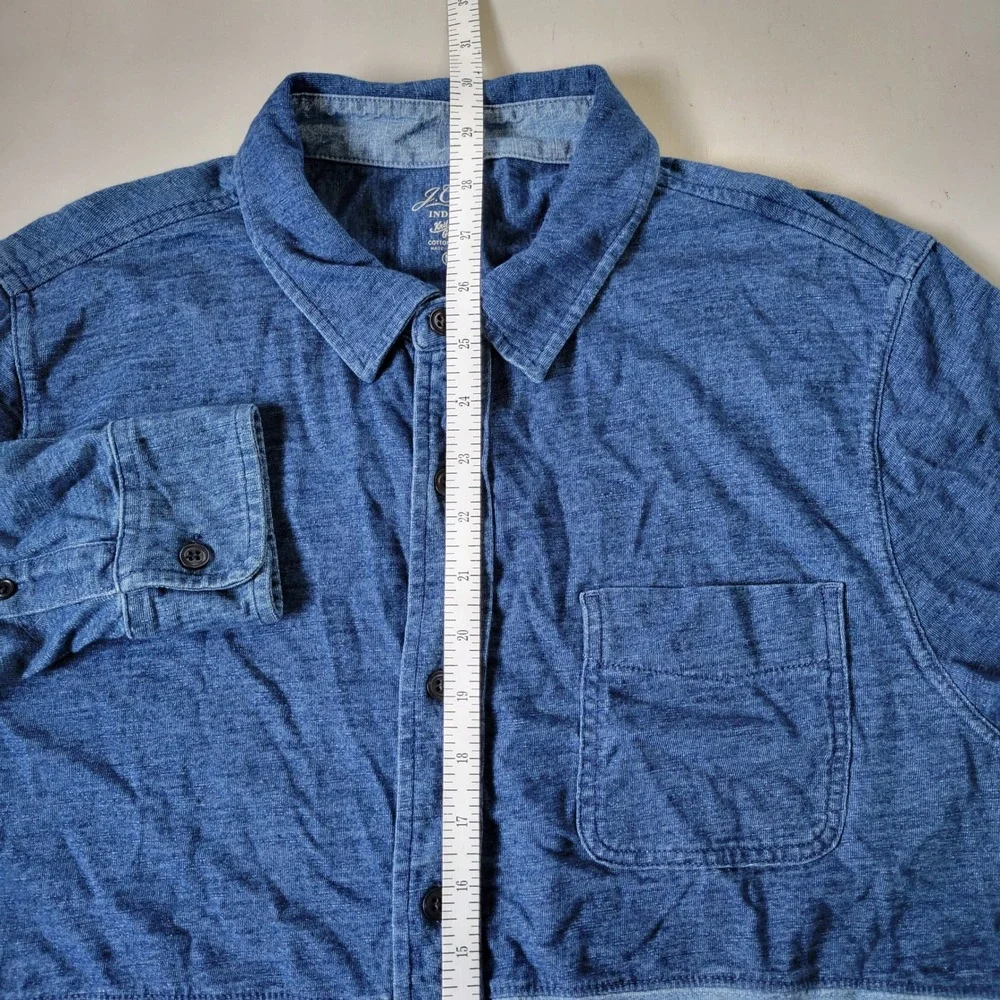J. Crew Indigo Knit Goods Two Tone Long Sleeve Shirt Mens‎ Size M